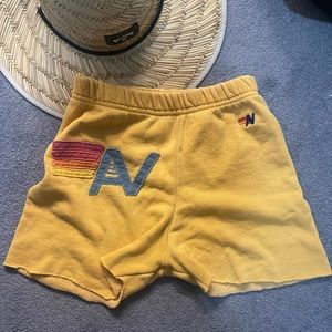 Aviator Nation cutoffs kids 10 yellow